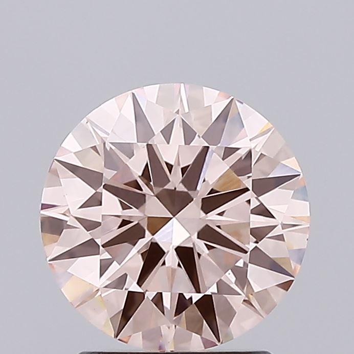 1.74 carat fancy intense pink round lab grown diamond VVS2 clarity