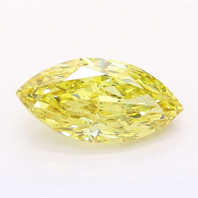 1.08 carat fancy intense yellow marquise lab grown diamond SI1 clarity