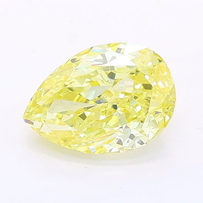 1.03 carat fancy intense yellow pear lab grown diamond VS1 clarity