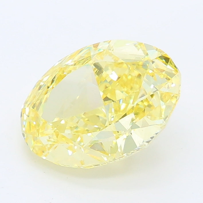 2.61 carat fancy intense yellow oval lab grown diamond VS1 clarity