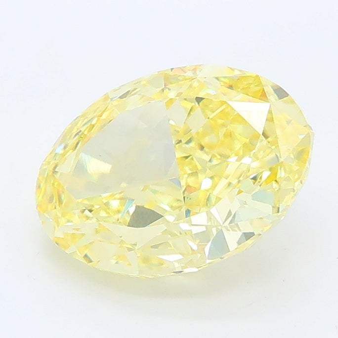 2.49 carat fancy vivid yellow oval lab grown diamond VS1 clarity
