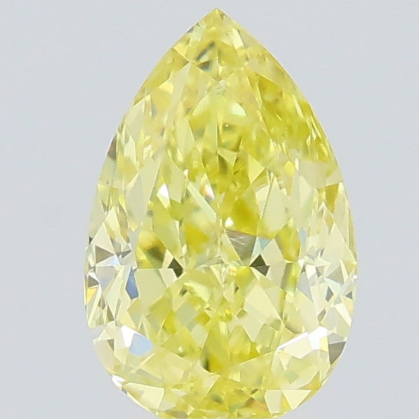 0.57 carat fancy intense yellow pear lab grown diamond VS1 clarity