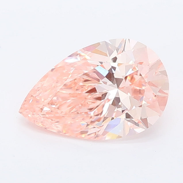 1.01 carat fancy vivid pink pear lab grown diamond VVS2 clarity