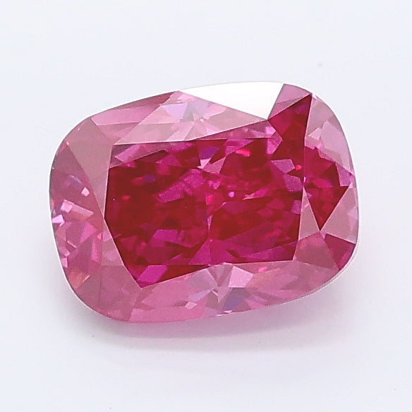 1.22 carat fancy vivid pink cushion lab grown diamond VS2 clarity