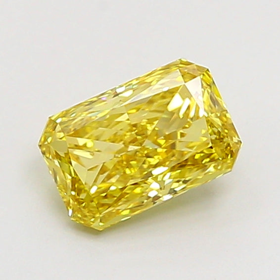 1.05 carat fancy vivid yellow radiant lab grown diamond VVS2 clarity