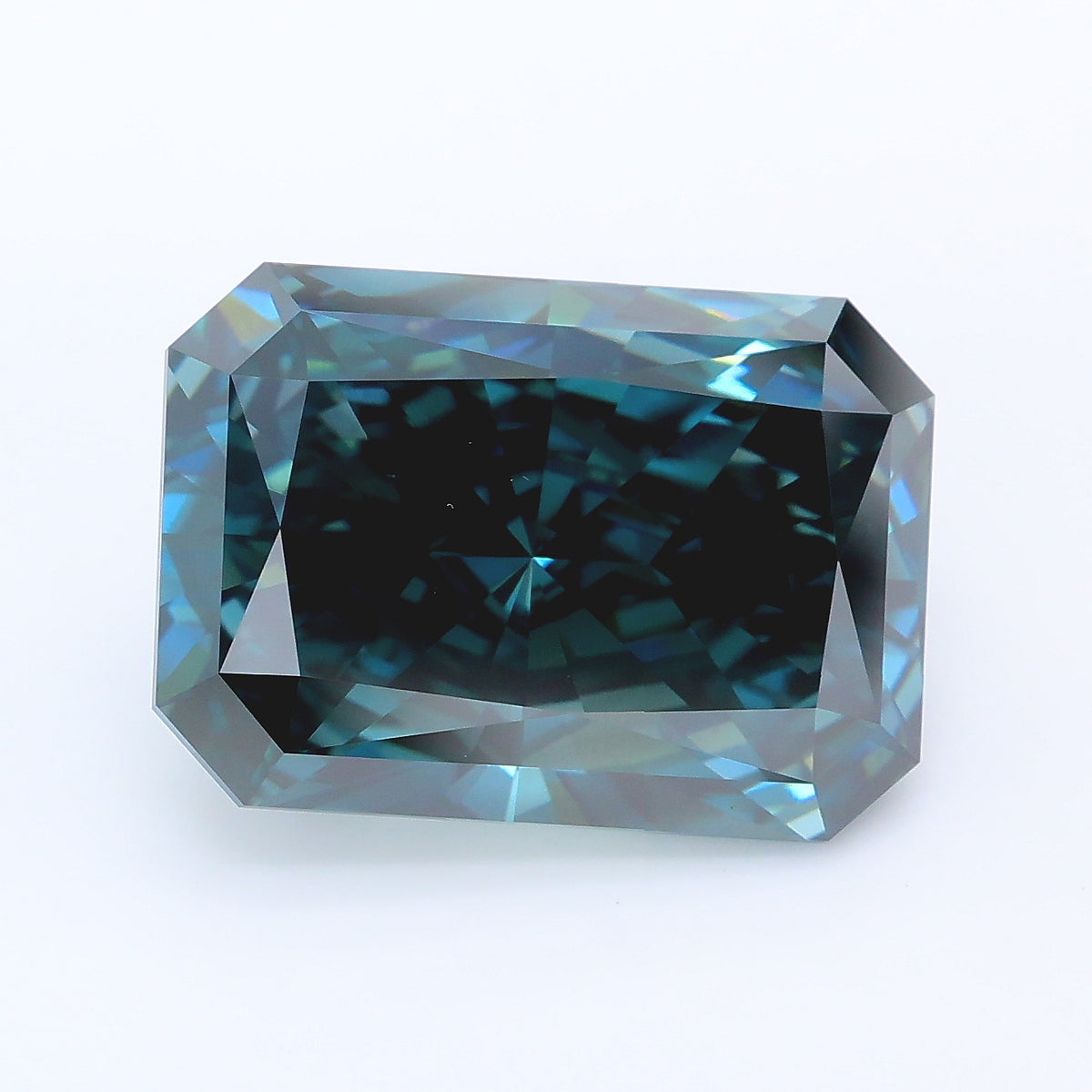 7.81 carat fancy deep green radiant lab grown diamond VS1 clarity