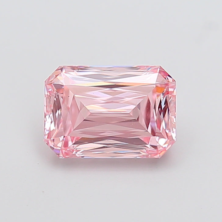 2.53 carat fancy intense pink radiant lab grown diamond VS1 clarity