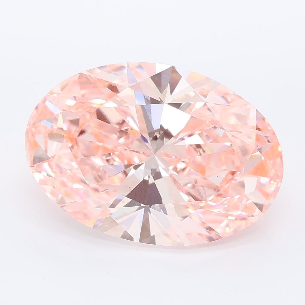6.03 carat fancy vivid pink oval lab grown diamond VS1 clarity