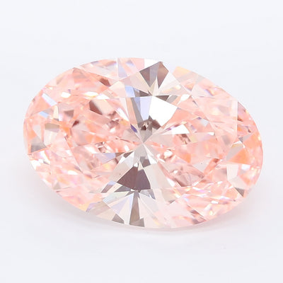 6.03 carat fancy vivid pink oval lab grown diamond VS1 clarity