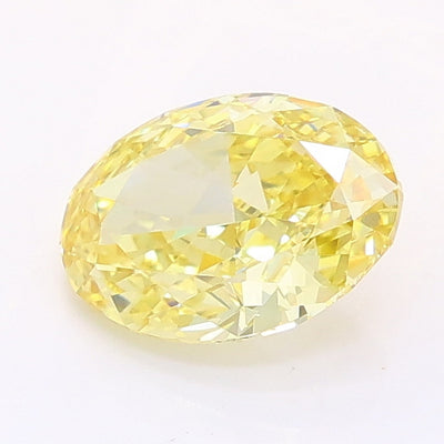 1.02 carat fancy intense yellow oval lab grown diamond VS1 clarity