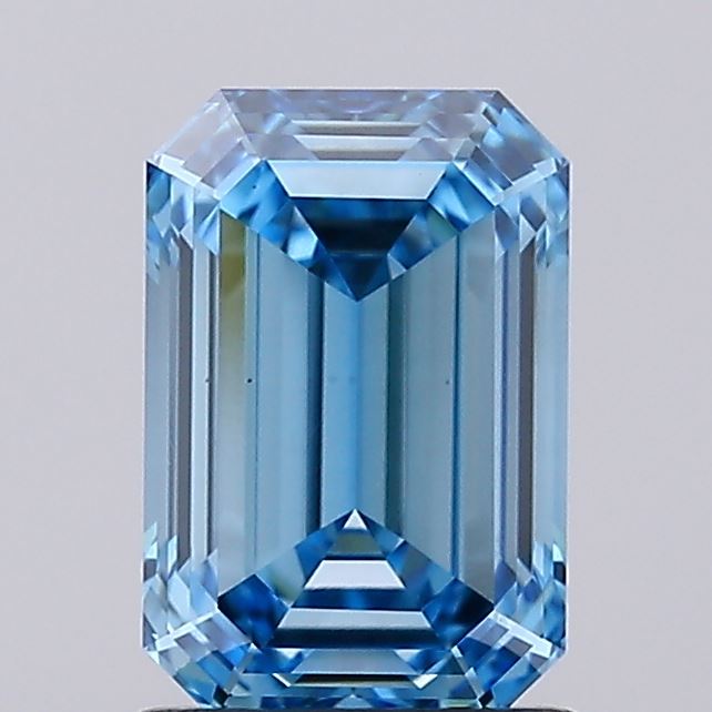 1.53 carat fancy vivid blue emerald lab grown diamond VS1 clarity