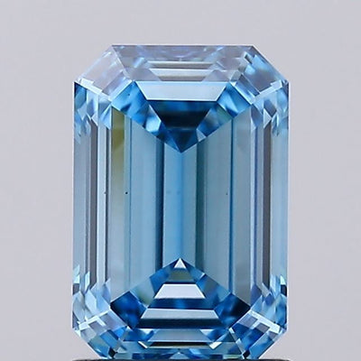 1.53 carat fancy vivid blue emerald lab grown diamond VS1 clarity