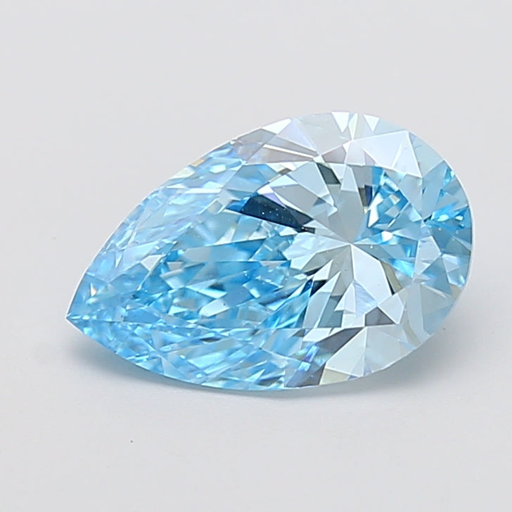 3.00 carat fancy vivid blue pear lab grown diamond VS2 clarity