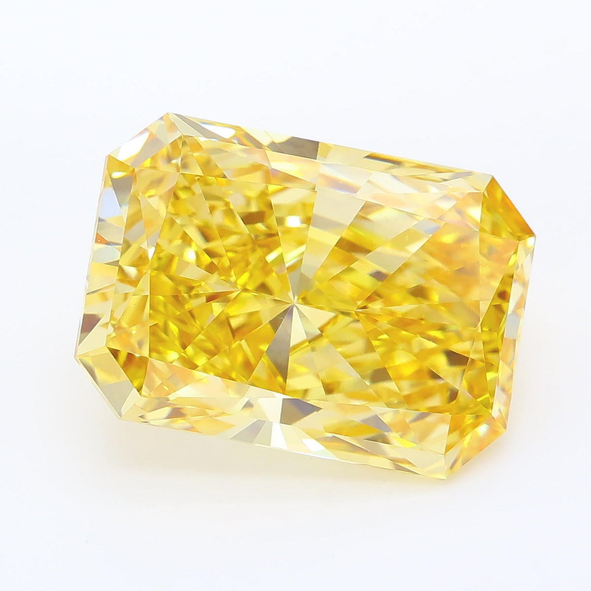 8.25 carat fancy vivid brownish yellow radiant lab grown diamond VS1 clarity