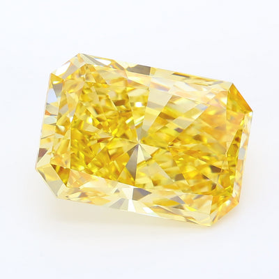 8.25 carat fancy vivid brownish yellow radiant lab grown diamond VS1 clarity