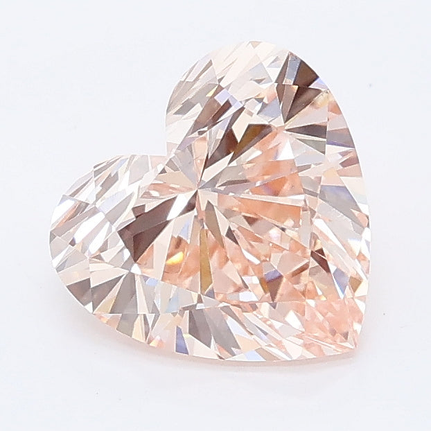 1.51 carat fancy pink heart lab grown diamond VS1 clarity