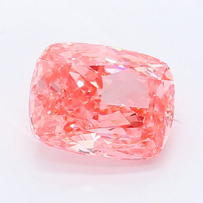 1.08 carat fancy vivid pink cushion lab grown diamond VVS2 clarity