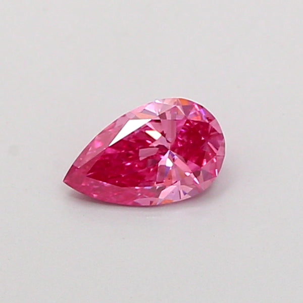 0.41 carat fancy vivid pink pear lab grown diamond VS1 clarity