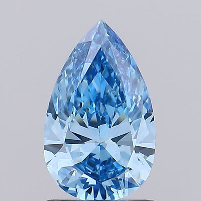 0.99 carat fancy vivid blue pear lab grown diamond VVS2 clarity