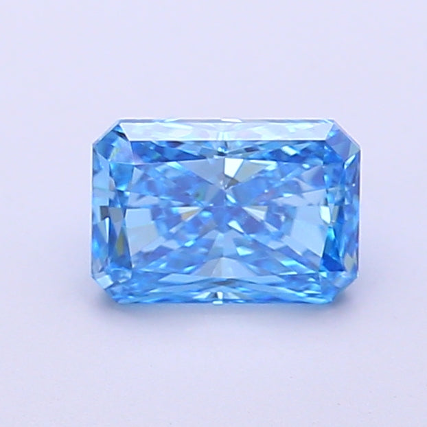 1.00 carat fancy vivid blue radiant lab grown diamond VVS2 clarity
