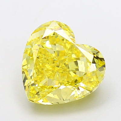 7.02 carat fancy vivid yellow heart lab grown diamond VS1 clarity