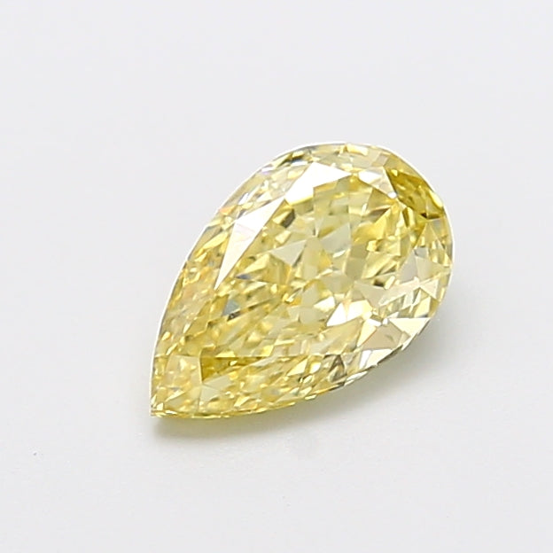 1.15 carat fancy intense yellow pear lab grown diamond VVS2 clarity