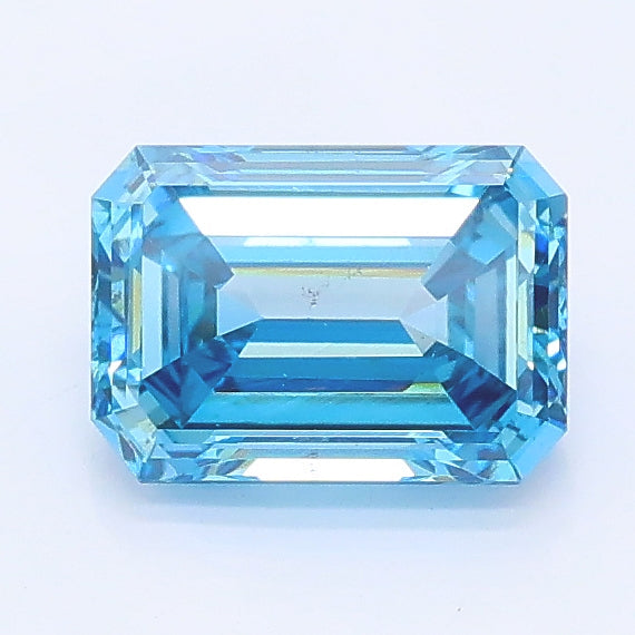 1.02 carat fancy vivid blue emerald lab grown diamond VS2 clarity