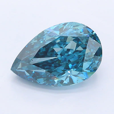 2.03 carat fancy vivid blue pear lab grown diamond VS2 clarity