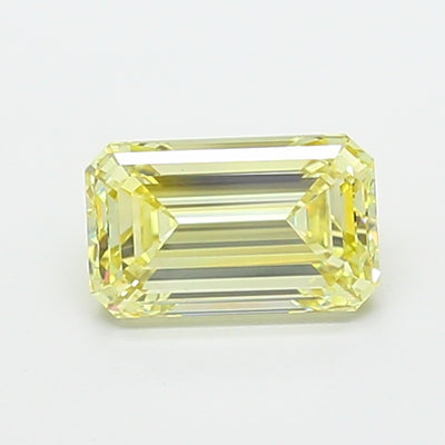 2.50 carat fancy yellow emerald lab grown diamond VVS2 clarity