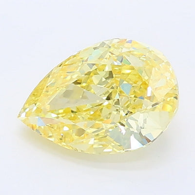 1.04 carat fancy intense yellow pear lab grown diamond VVS2 clarity