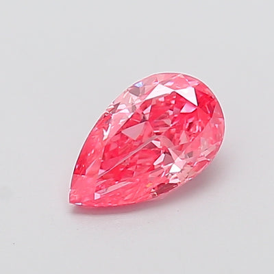 1.08 carat fancy vivid pink pear lab grown diamond VVS2 clarity