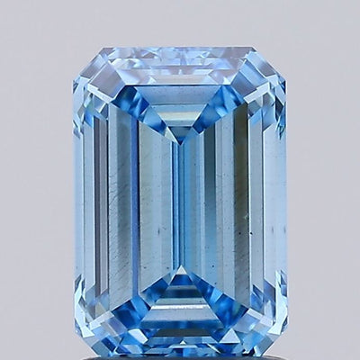1.52 carat fancy vivid blue emerald lab grown diamond VS2 clarity