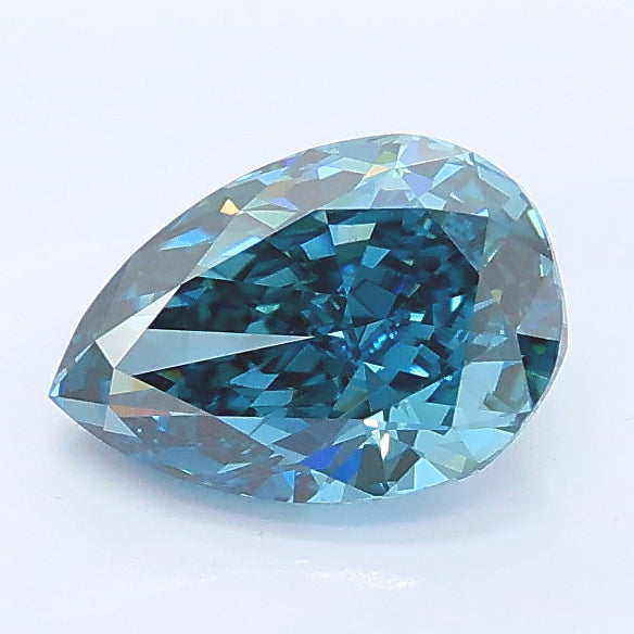 1.10 carat fancy vivid blue pear lab grown diamond VVS2 clarity
