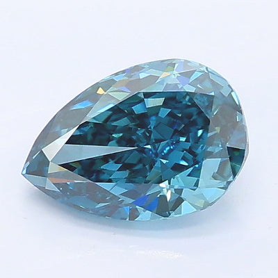 1.10 carat fancy vivid blue pear lab grown diamond VVS2 clarity