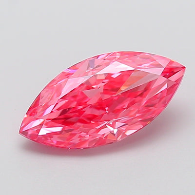 3.06 carat fancy vivid pink marquise lab grown diamond VS1 clarity