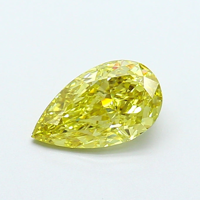 1.05 carat fancy intense yellow pear lab grown diamond VVS2 clarity