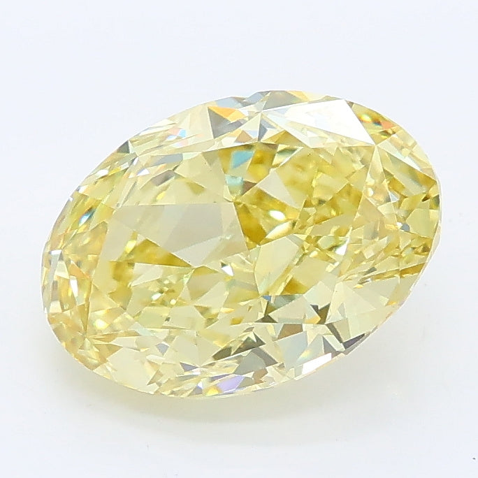 2.54 carat fancy intense yellow oval lab grown diamond VS1 clarity