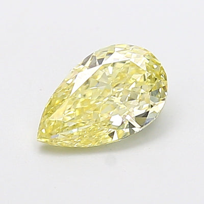 1.08 carat fancy yellow pear lab grown diamond VVS2 clarity