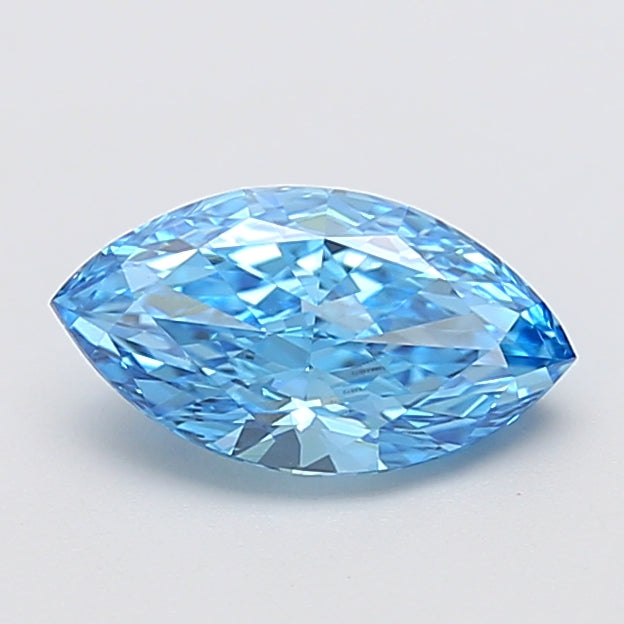 1.67 carat fancy vivid blue marquise lab grown diamond VVS2 clarity