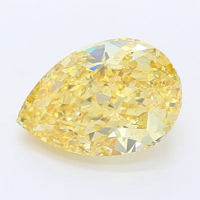 1.37 carat fancy yellow pear lab grown diamond SI1 clarity