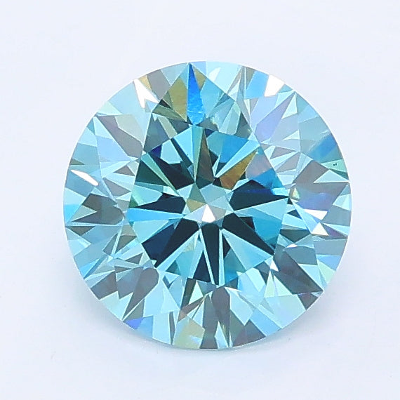 1.11 carat fancy vivid blue round lab grown diamond VS1 clarity