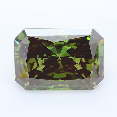 3.02 carat fancy deep green radiant lab grown diamond VS2 clarity