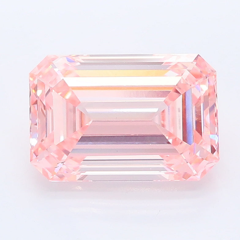 3.01 carat fancy intense pink emerald lab grown diamond VS1 clarity