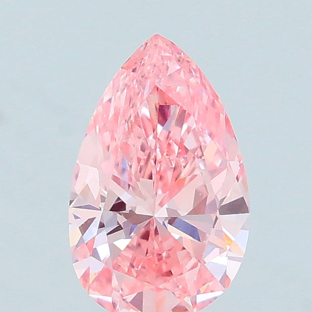 0.65 carat fancy intense pink pear lab grown diamond VS2 clarity