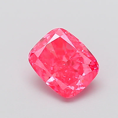 1.09 carat fancy vivid pink cushion lab grown diamond VS1 clarity
