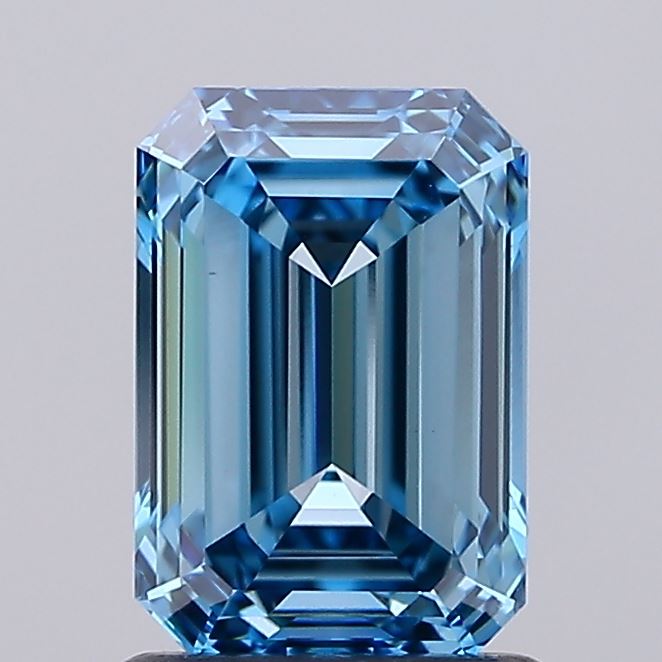 1.58 carat fancy vivid blue emerald lab grown diamond VS1 clarity