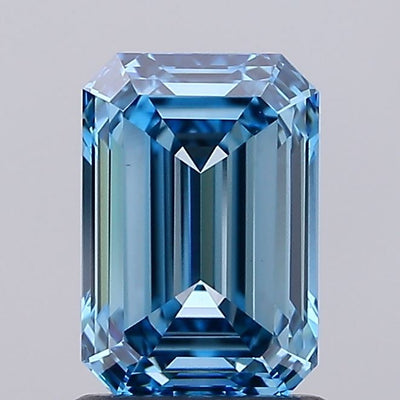 1.58 carat fancy vivid blue emerald lab grown diamond VS1 clarity