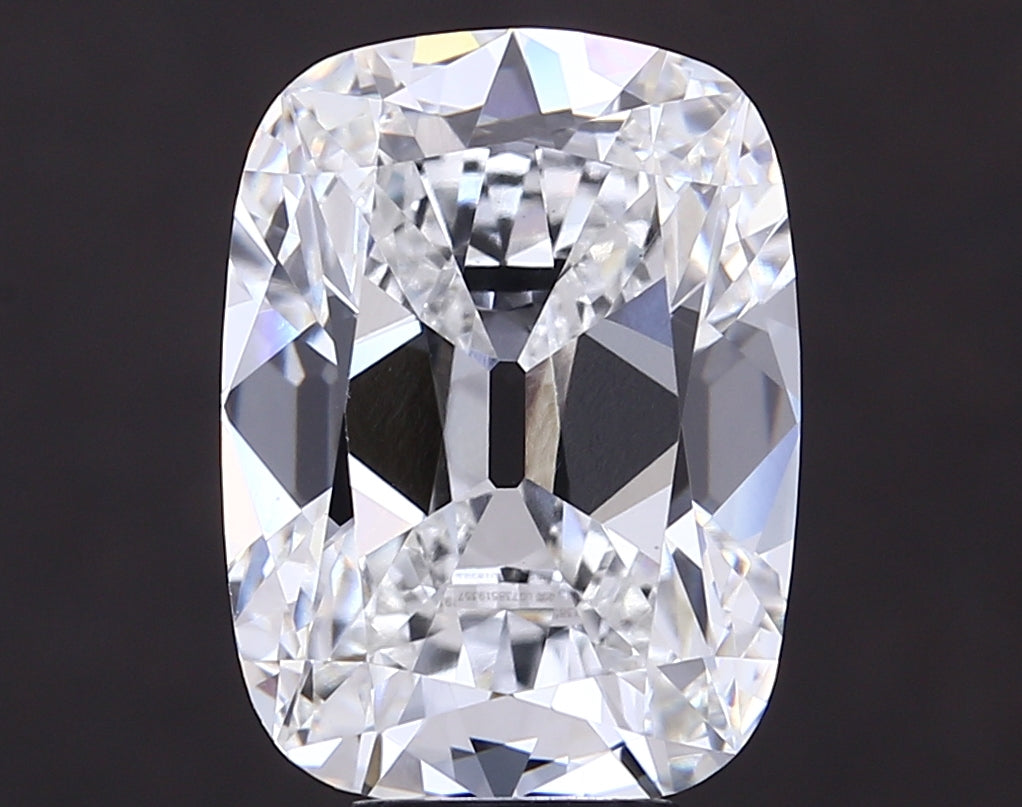 7.08 carat old mine cushion lab grown diamond E color VS1 clarity