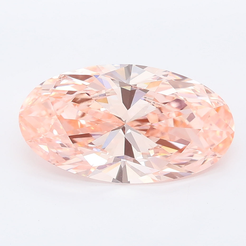 3.53 carat fancy vivid pink moval lab grown diamond VS1 clarity