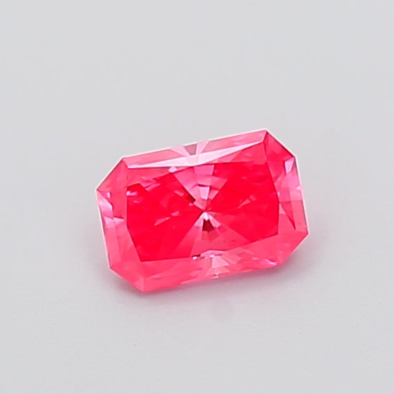 0.57 carat fancy vivid pink radiant lab grown diamond VS1 clarity